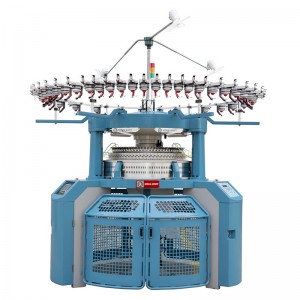 Machine à tricoter circulaire en jacquard à rayures automatiques en jersey simple